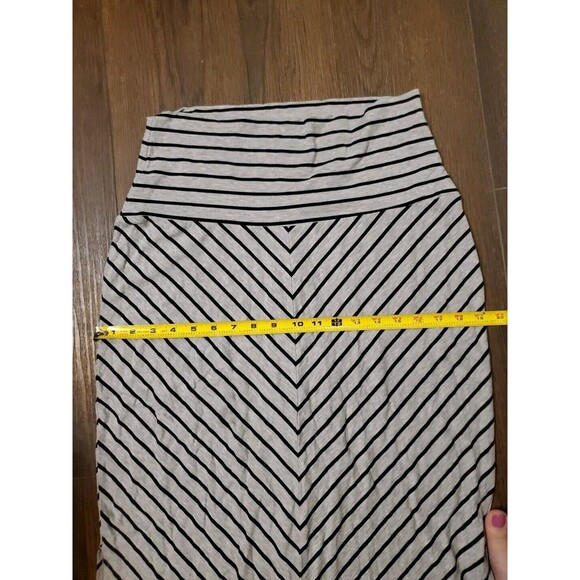 Athleta Stripe Gray Black Seaside Maxi Foldover Skirt Womens‎ Medium - Picture 7 of 7